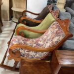 Modern Upholstered Nursery Rocking Chair with Soft Padded Seat & High Back