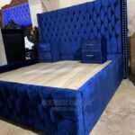 velvet upholstered study bed