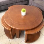 Premium Walnut Coffee Table with Cross Legs for Contemporary Homes Uganda