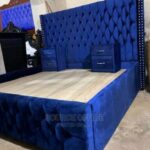 Black Wooden Bed Frame with Contemporary Headboard Uganda
