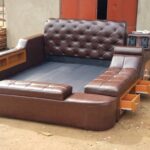 Super King Solid Timber Bed Frame with Tall Headboard Uganda