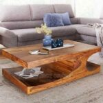 Wooden Coffee Table for Airbnb Interior Styling