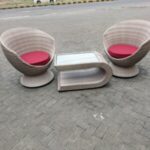 wicker seating set with comfort cushions