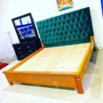 Classic Wooden Bed Frame with Decorative Headboard