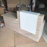 Organized Workspace Reception Counter with Filing Storage Drawers