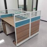 workstation desk with glass screens