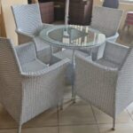 woven garden dining set with chairs